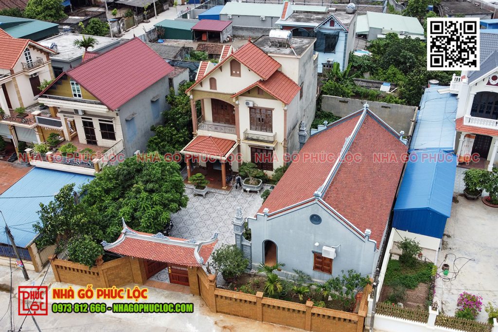Các mẫu nhà gỗ 5 gian đẹp kết hợp với nhà hiện đại