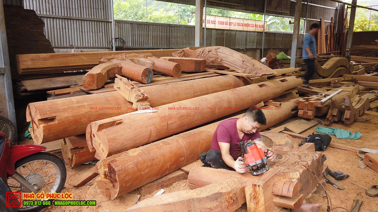 làm nhà gỗ lim Nam Phi