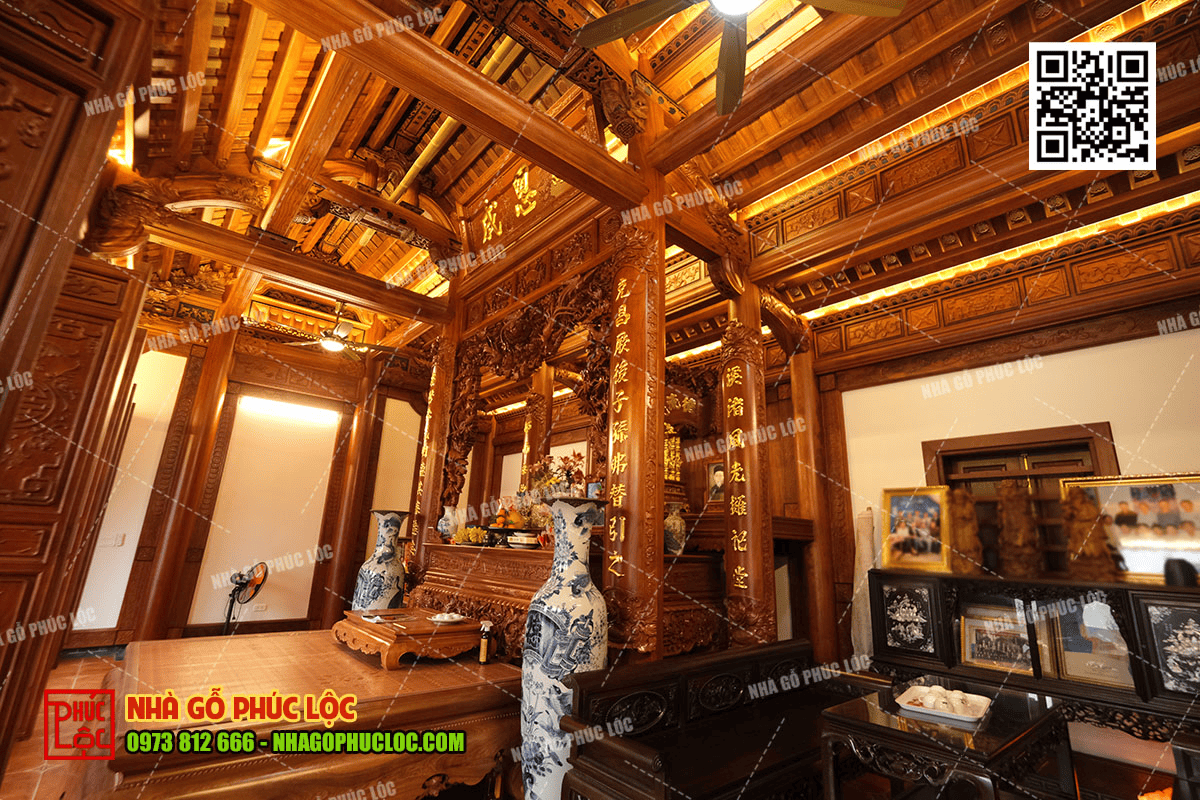 chi phí làm nhà gỗ 3 gian trọn gói